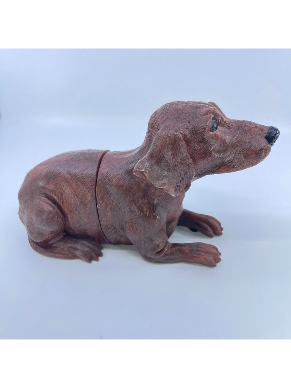 vintage brown resin dachshund 2 piece bookend